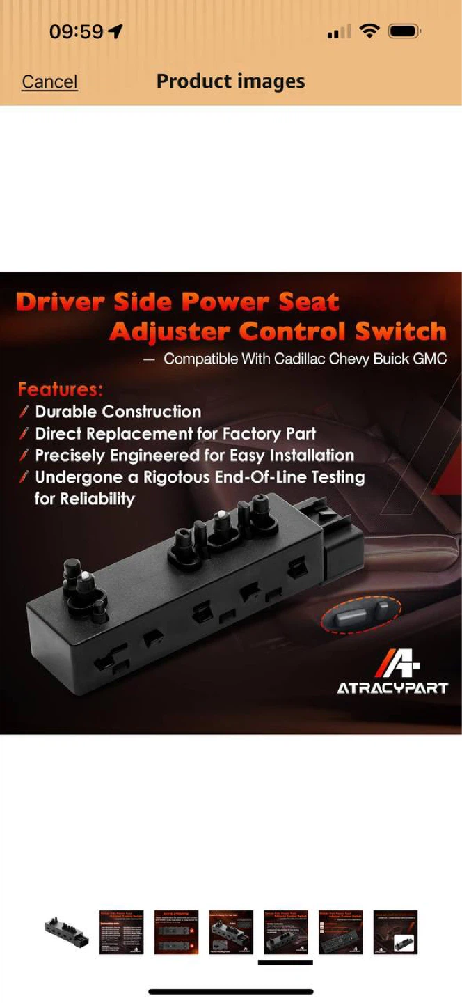 Chevy GMC Buick Cadillac Power Seat Control Switch – Driver Side - photo 5