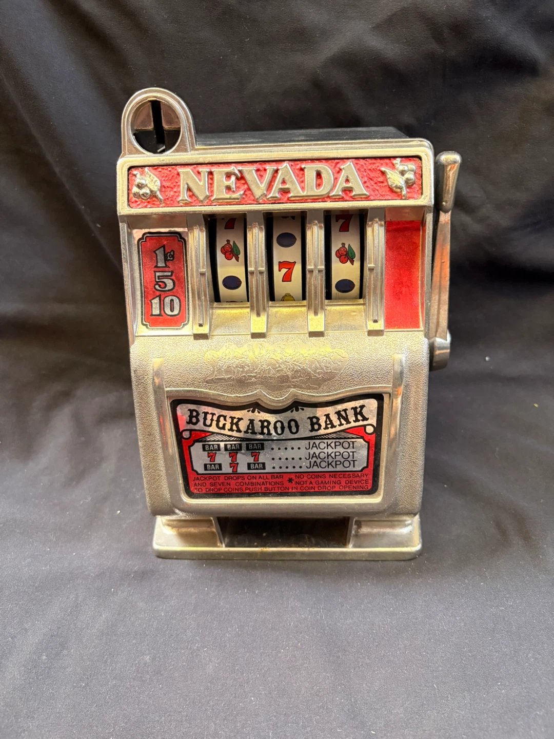 Nevada Buckaroo Bank Slot Machine Piggy Bank