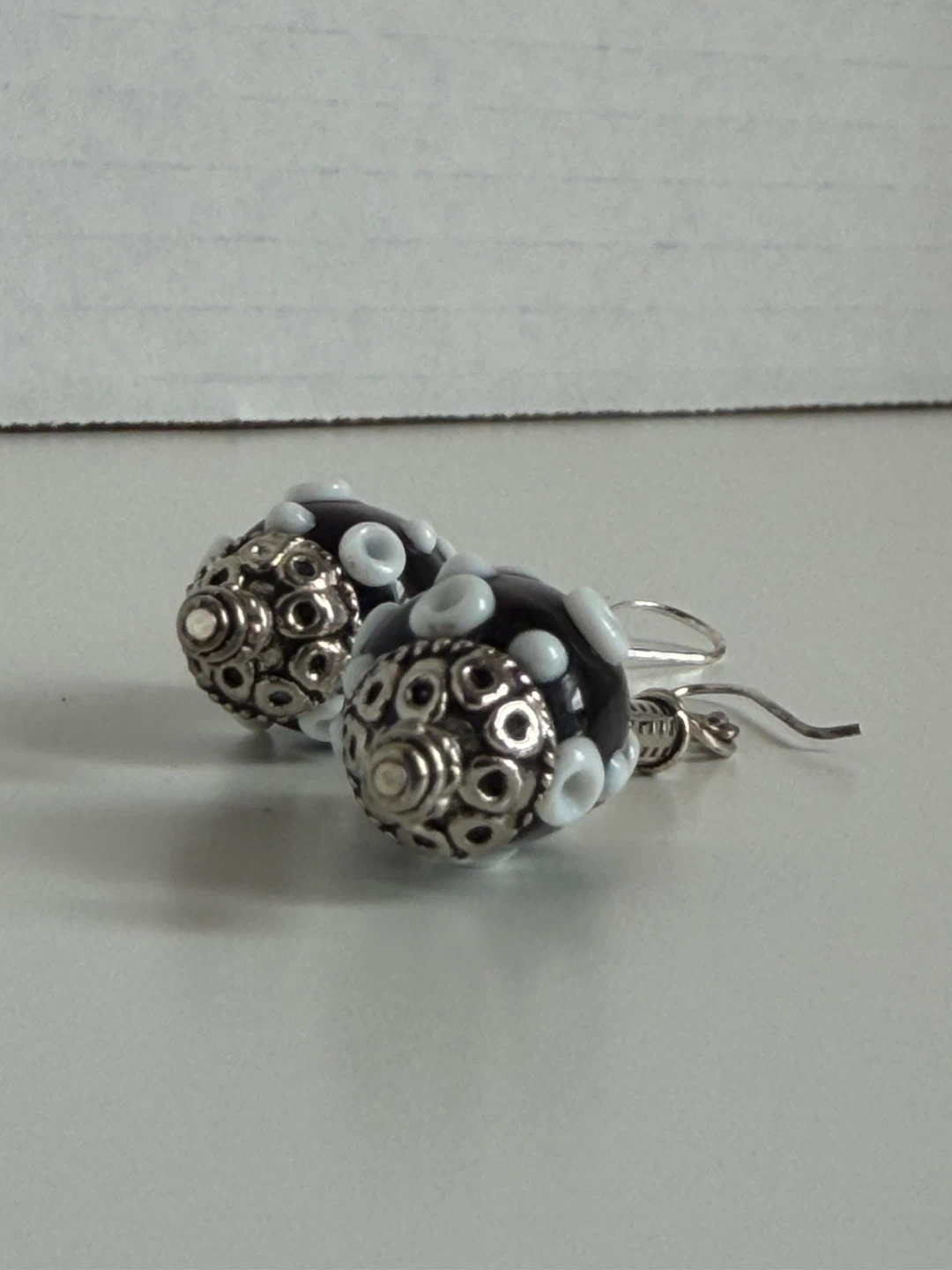 Sterling Silver  Murano glass bead Earrings - photo 3