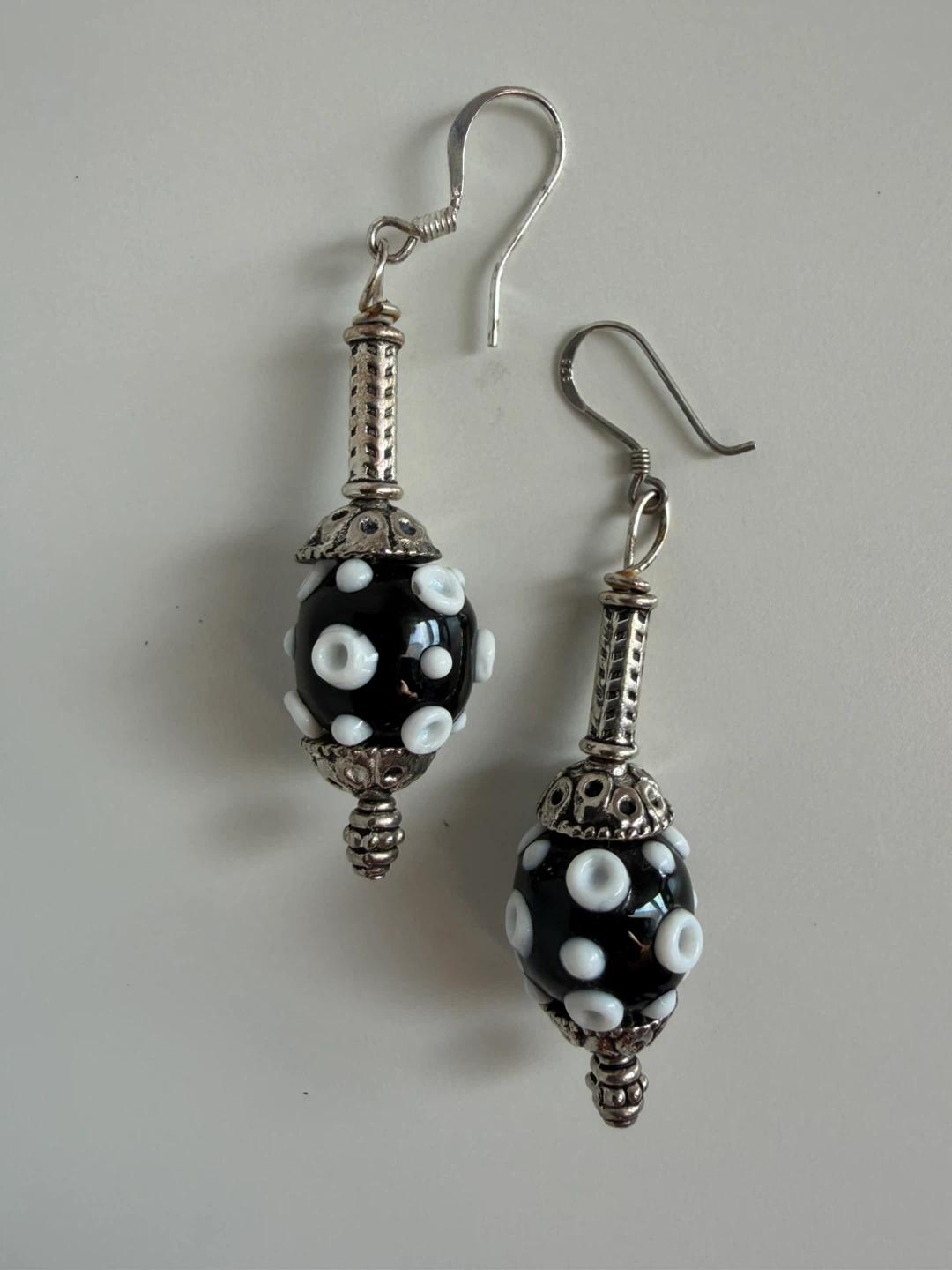 Sterling Silver  Murano glass bead Earrings