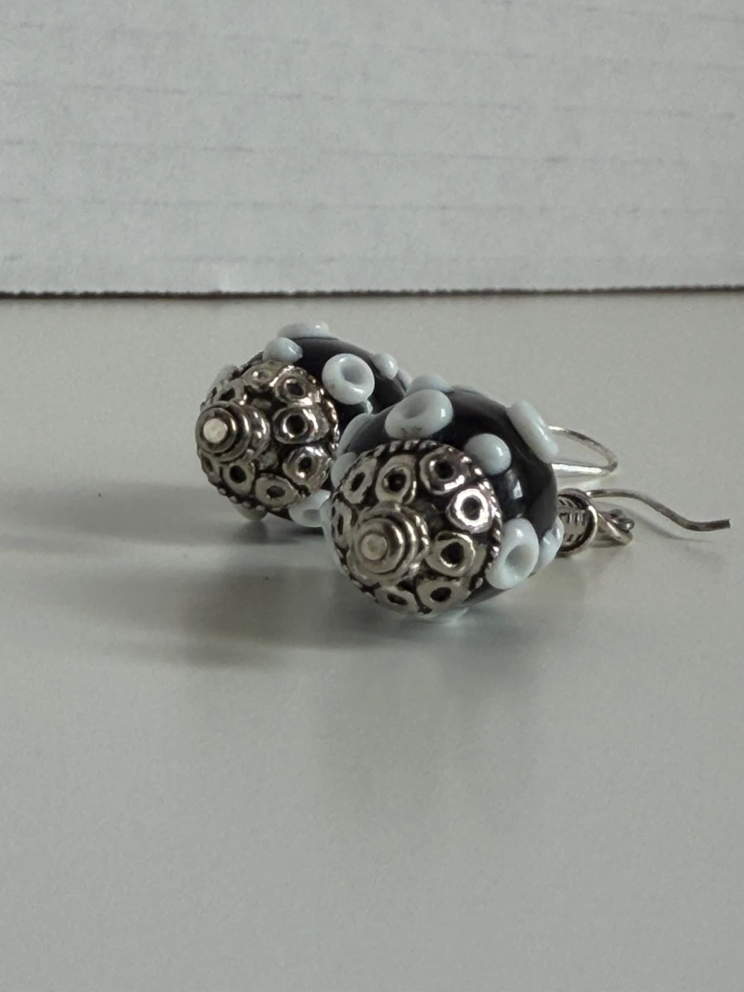 Sterling Silver  Murano glass bead Earrings - photo 2