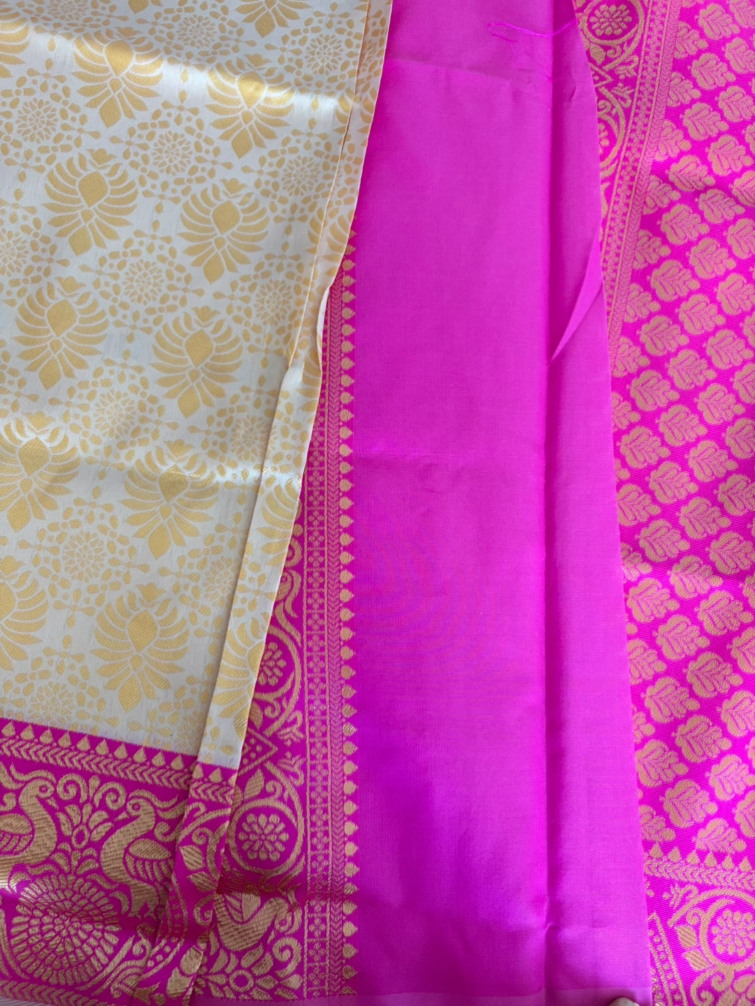 Pink and Gold Saree with Intricate Designs - photo 3