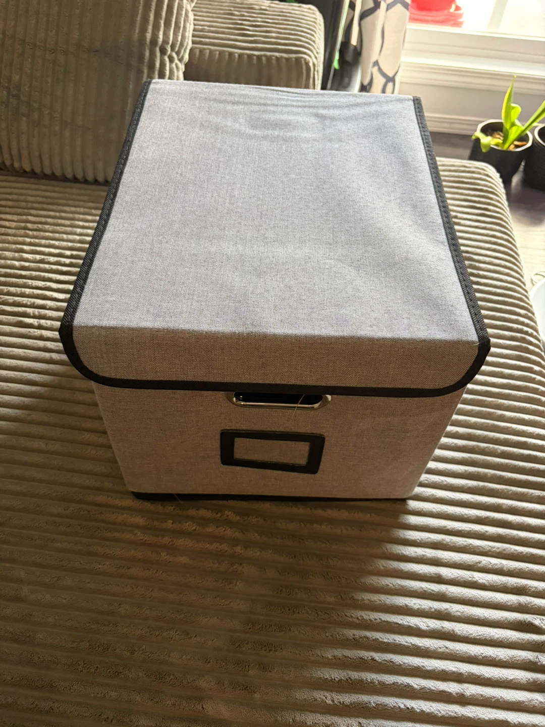 Large Fabric File Folder Storage Box with Lid