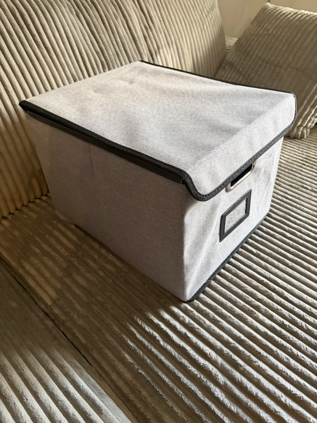 Large Fabric File Folder Storage Box with Lid - photo 2