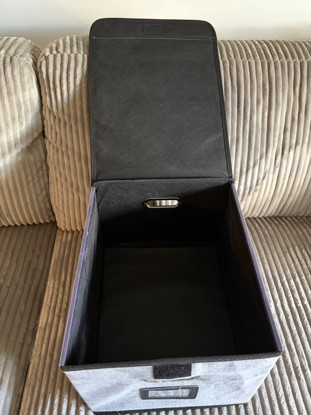 Large Fabric File Folder Storage Box with Lid - photo 3