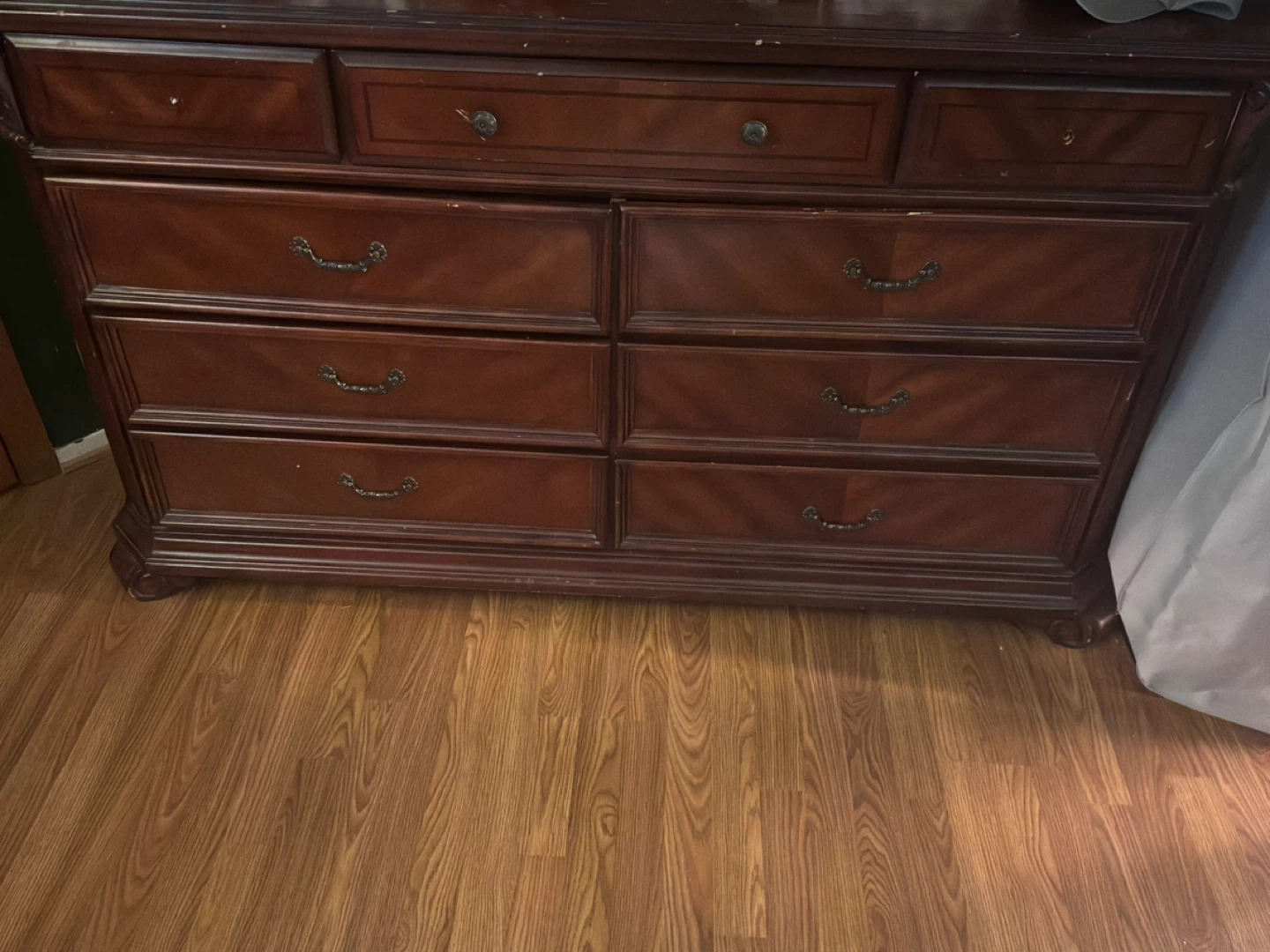 Dark Wood Dresser with Mirror