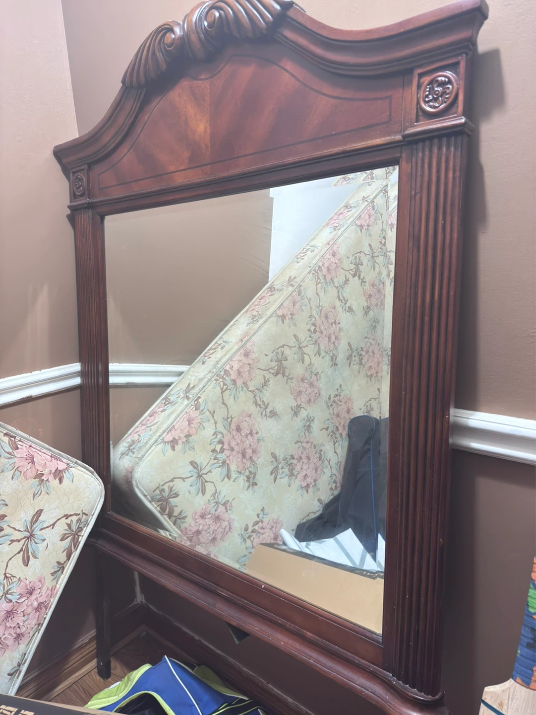 Dark Wood Dresser with Mirror - photo 2