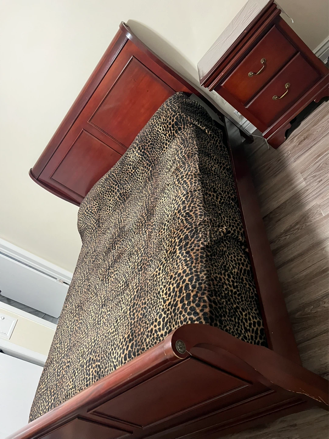 Wooden Bedroom Set - Bed Frame, Dresser, and Nightstand