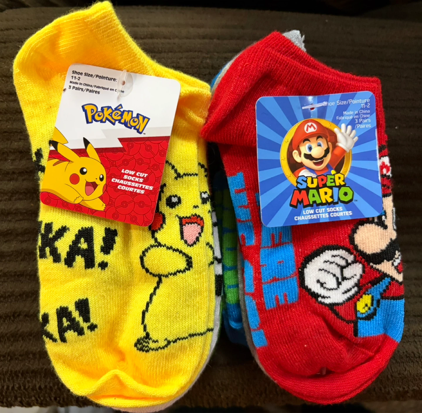 Nintendo Pokemon & Mario Low Cut Socks 5 Pairs