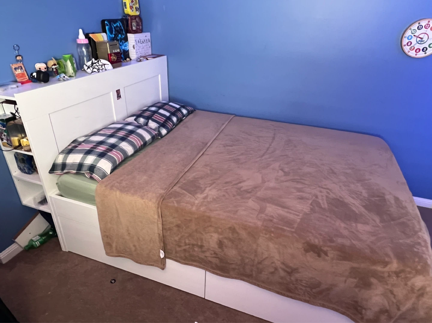 Ikea White Queen Bed Frame with Storage Drawers
