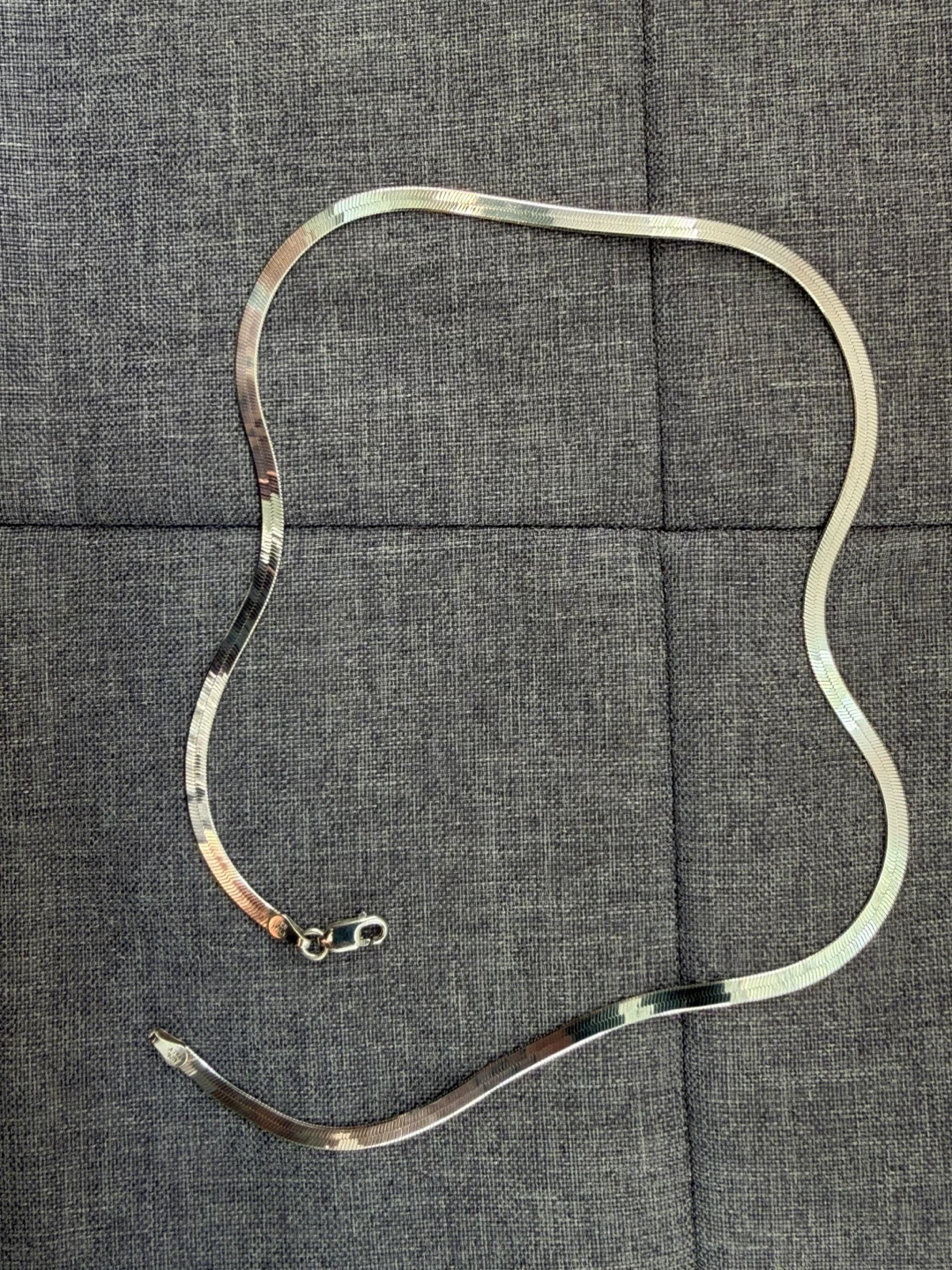 Vintage LIRM 925 Italy Flat Snake Chain Necklace - photo 3