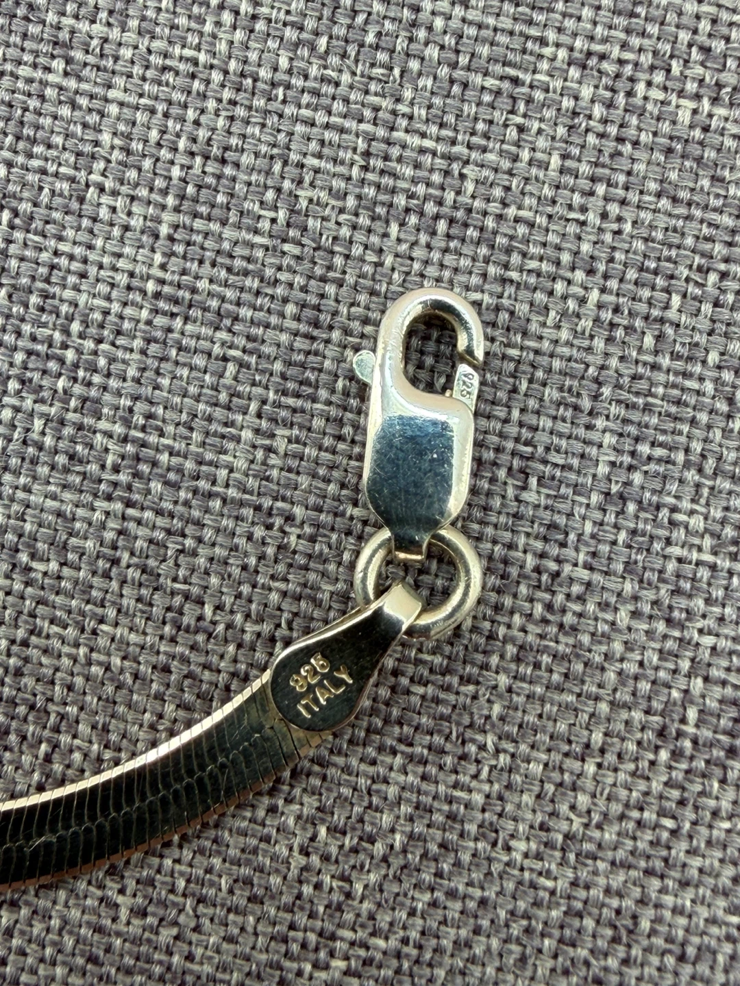 Vintage LIRM 925 Italy Flat Snake Chain Necklace - photo 4