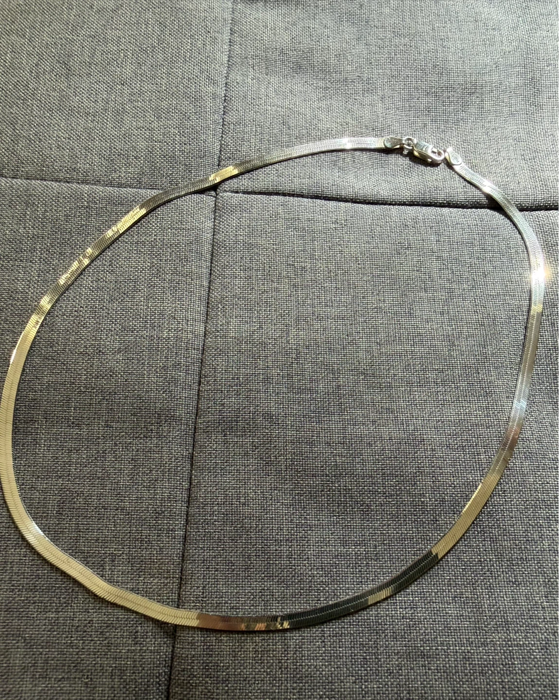 Vintage LIRM 925 Italy Flat Snake Chain Necklace