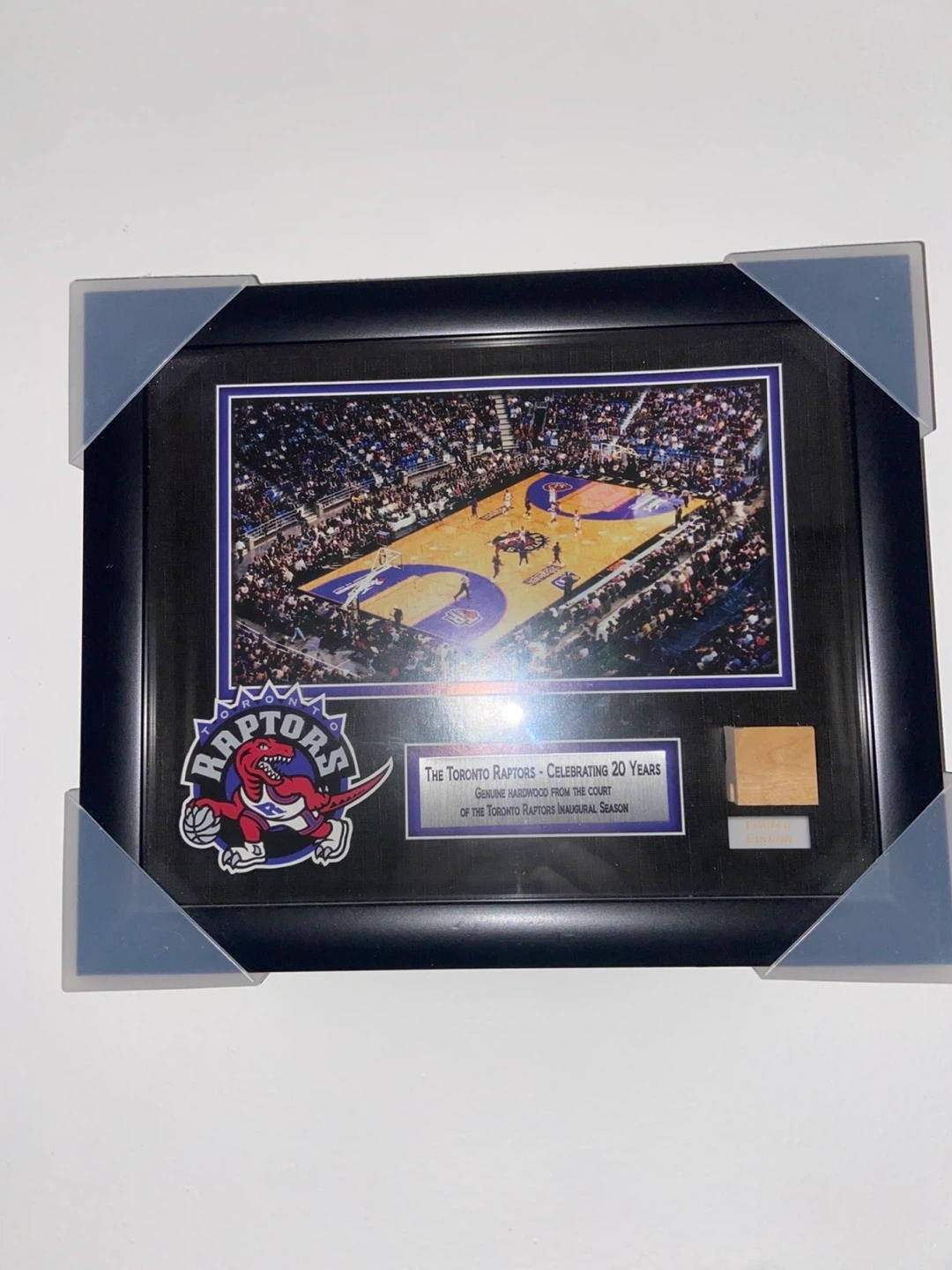 Toronto Raptors "Celebrating 20 Years" Framed Hardwood Piece