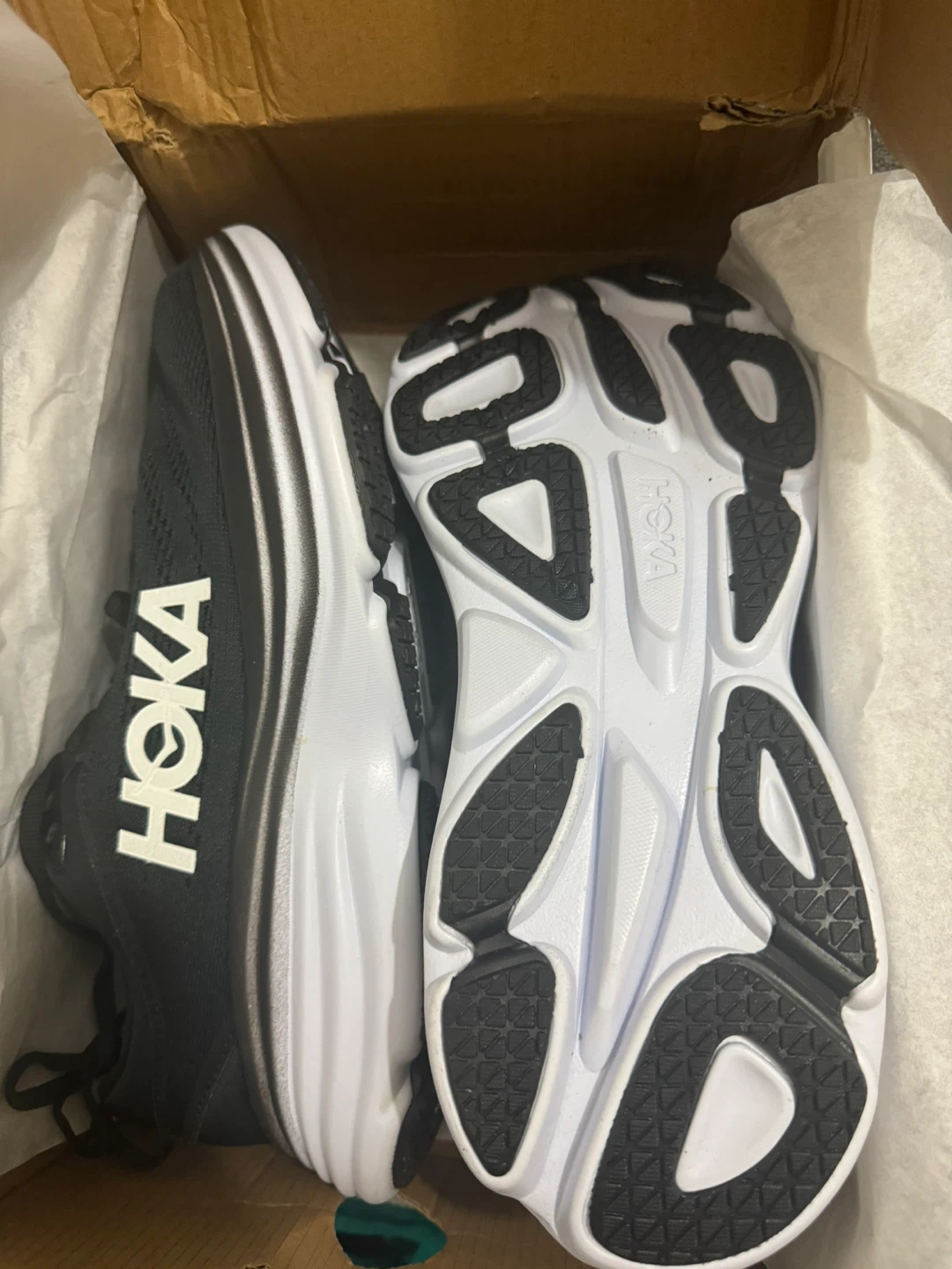 Hoka Bondi 8 Running Shoes - Black/White - photo 4