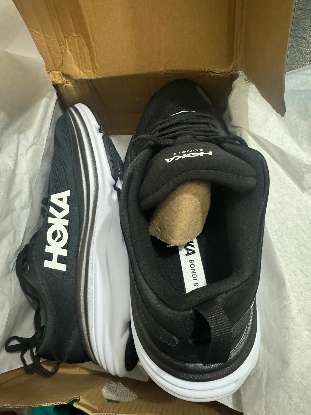 Hoka Bondi 8 Running Shoes - Black/White - photo 3