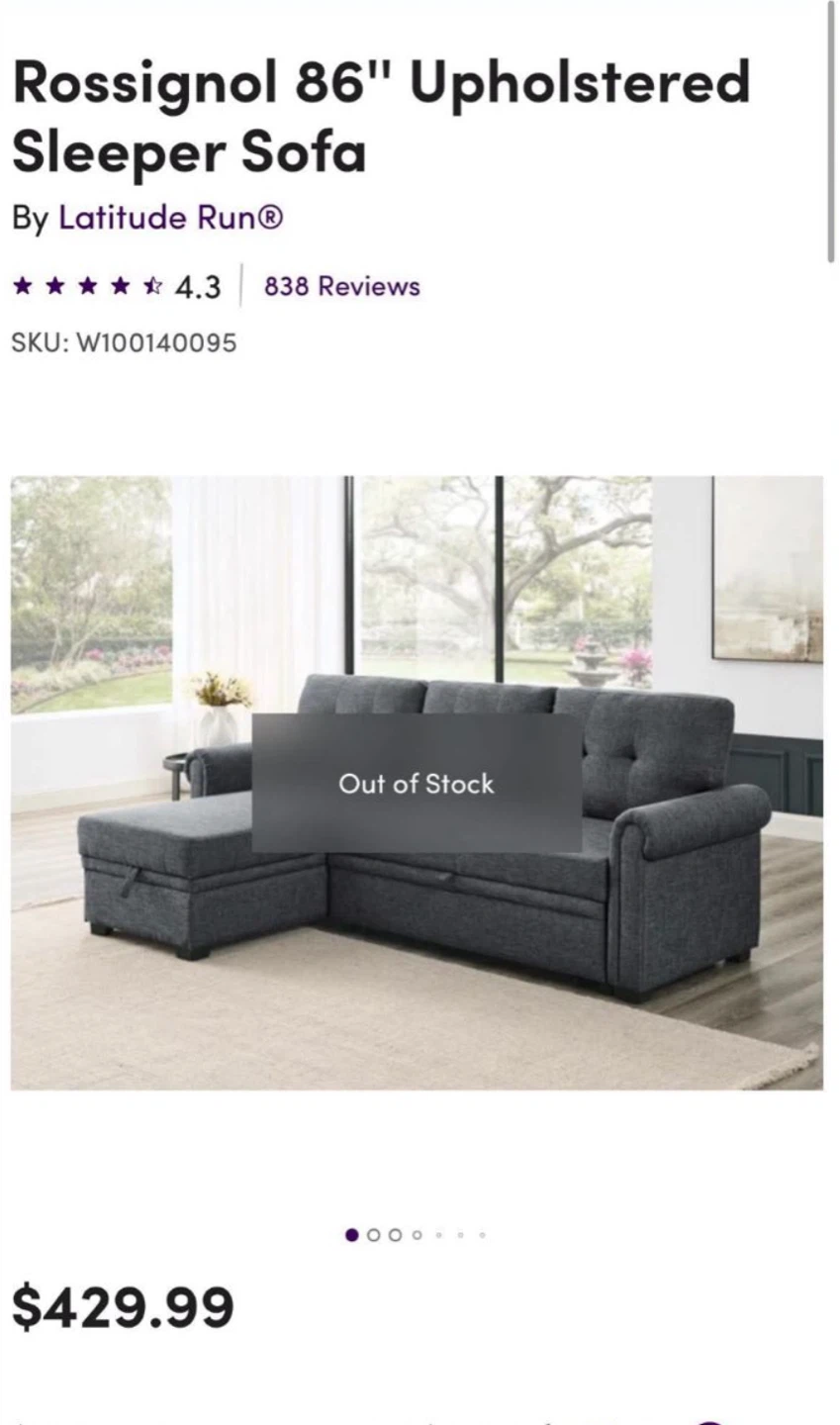 Rossignol 86" Upholstered Sleeper Sofa by Latitude Run - photo 5