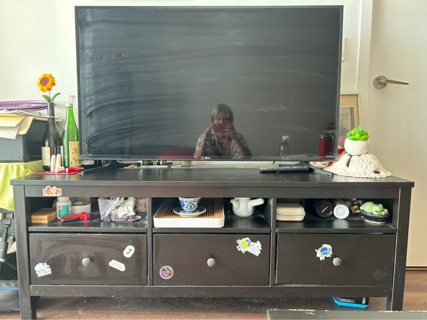 LG Smart TV + TV stand with storage