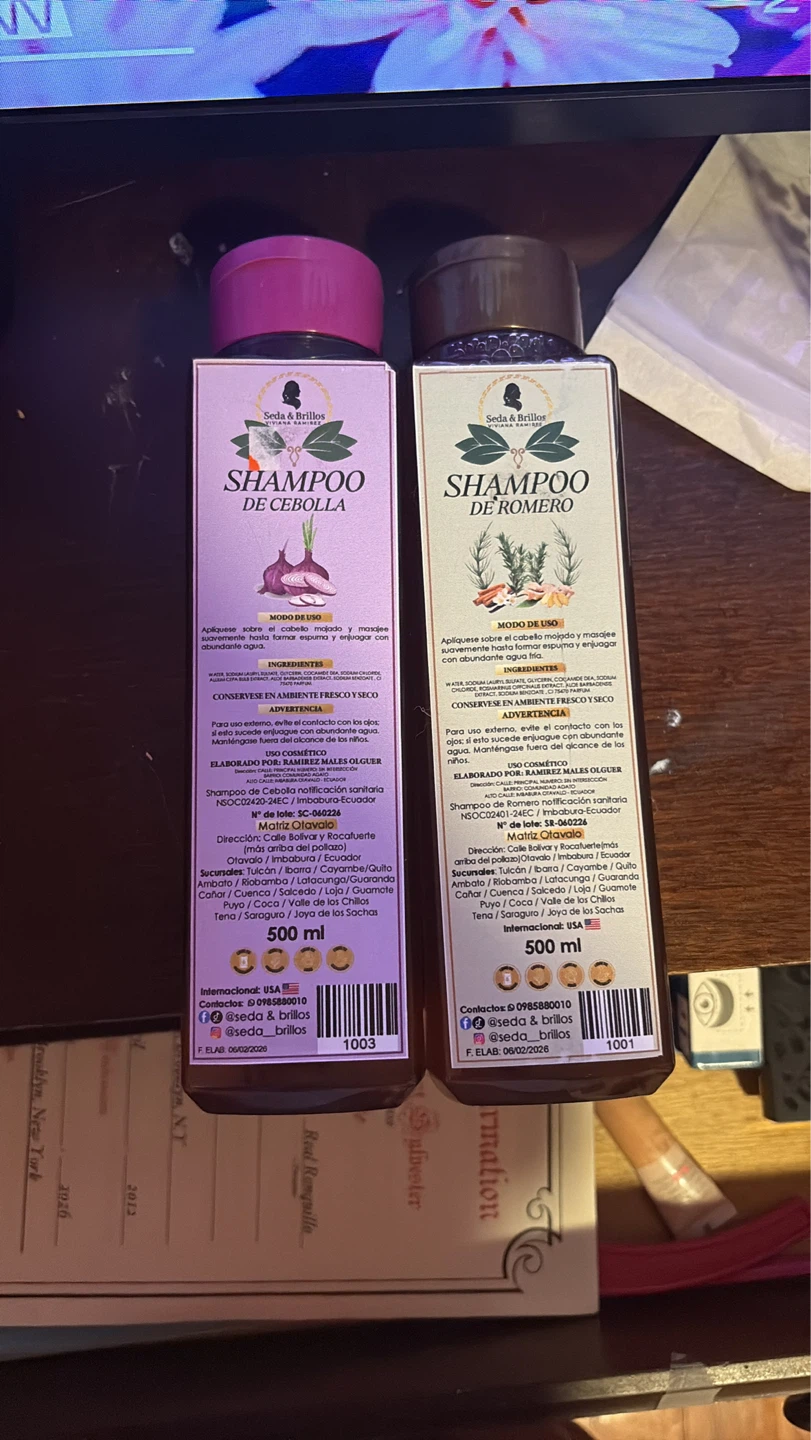 Seda & Brillos Shampoo de Cebolla and Romero 500ml Duo