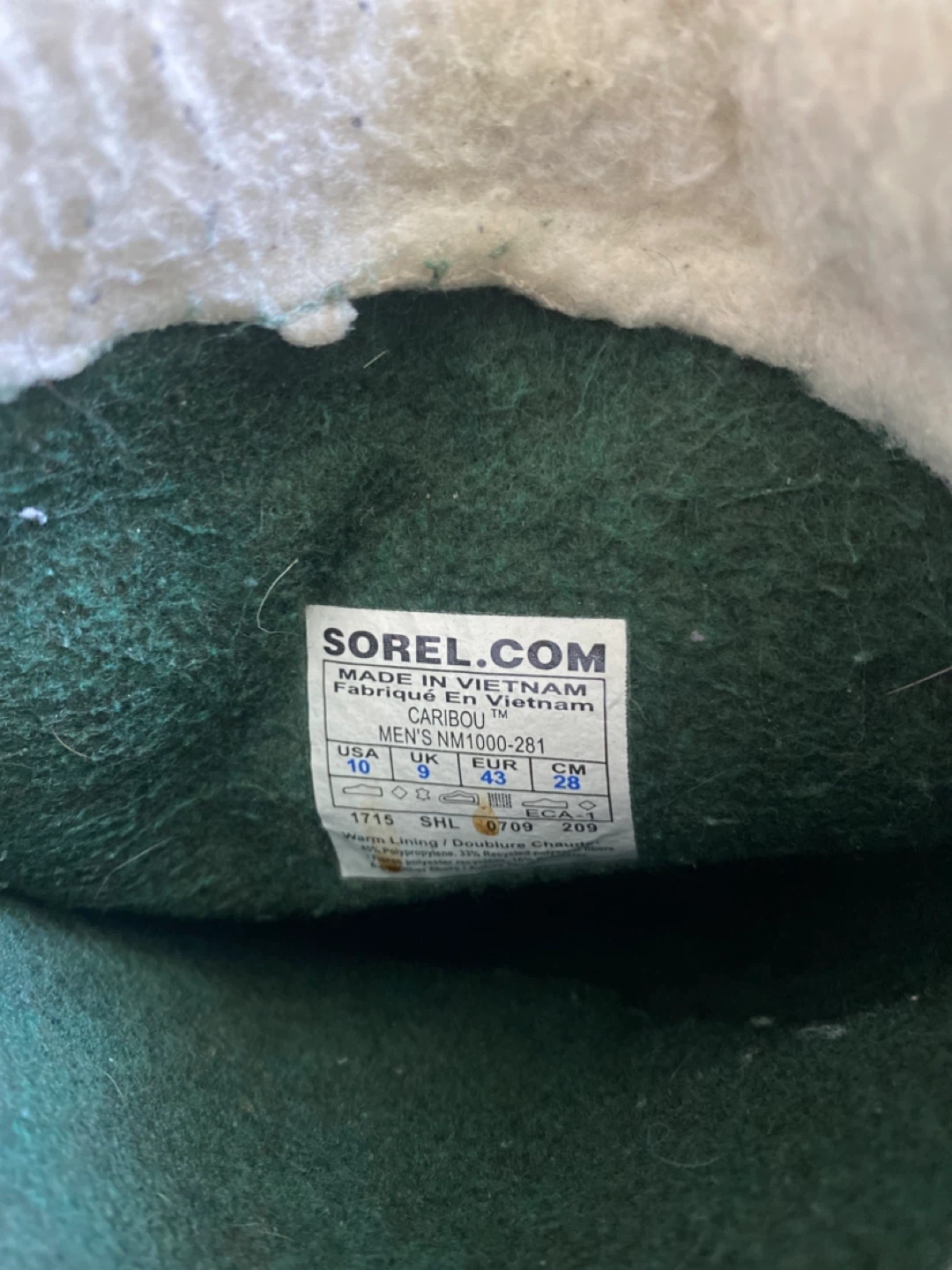 Sorel Caribou Men's Waterproof Winter Boots - Size 10