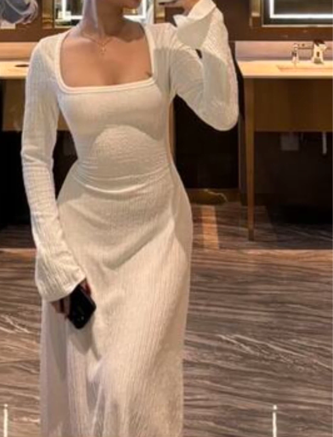 Never Worn White Crinkle Textured Dress - Lace-Up Back - photo 2