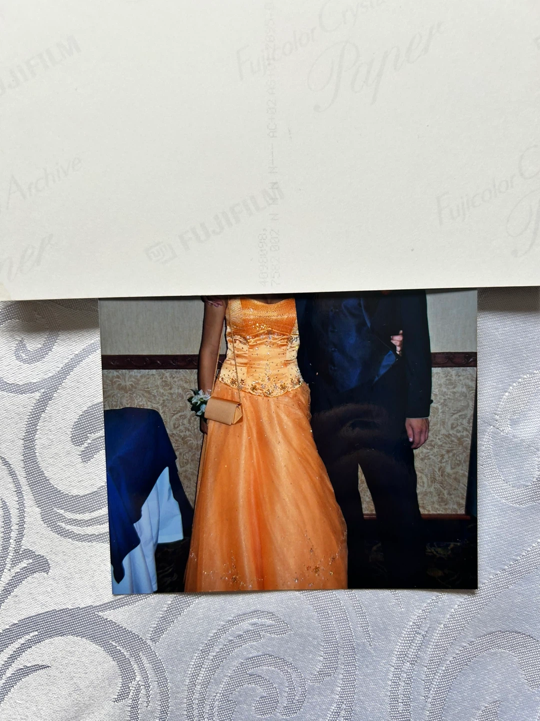 Orange Sequin Ball Gown with Matching Purse - photo 4