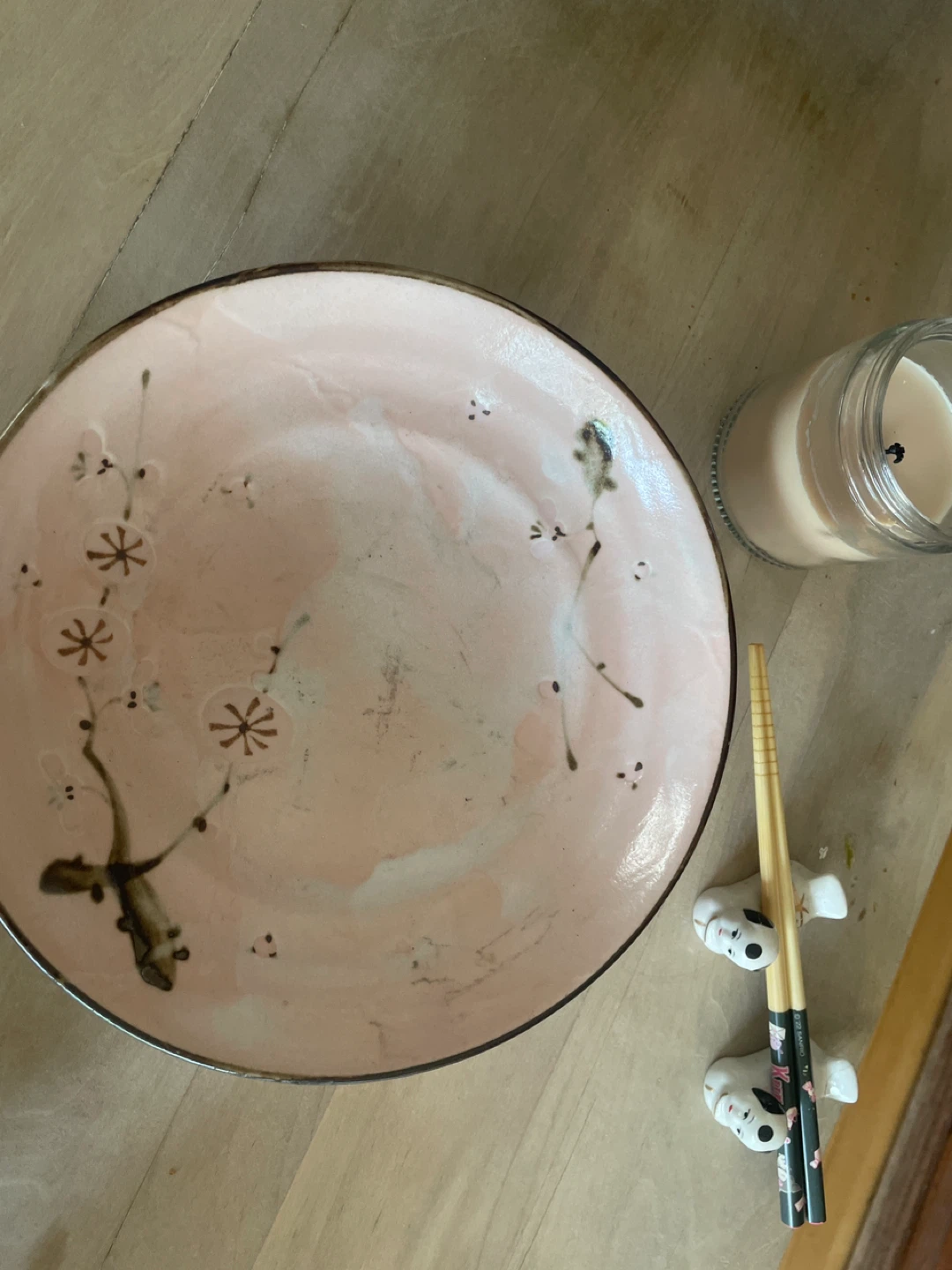 Pink Cherry Blossom Ceramic Plate