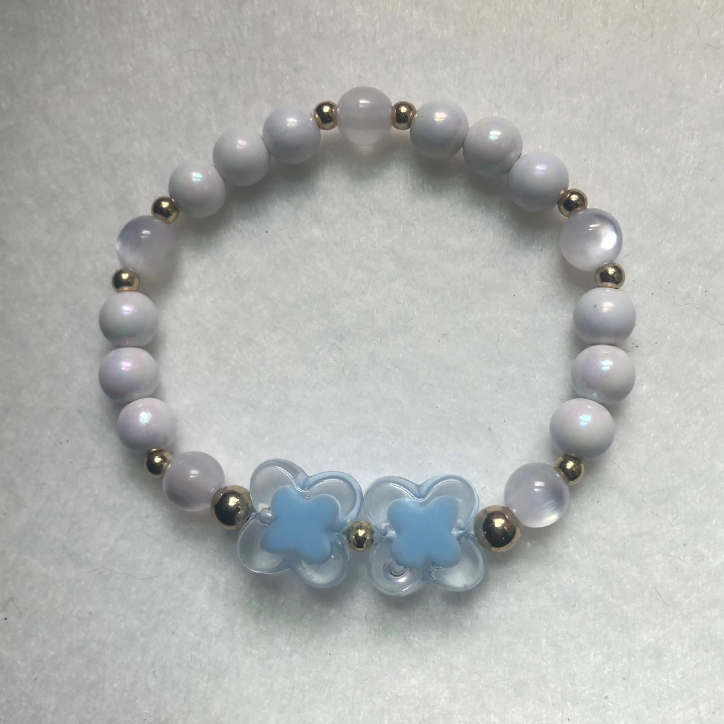 Blue Flower Beaded Bracelet