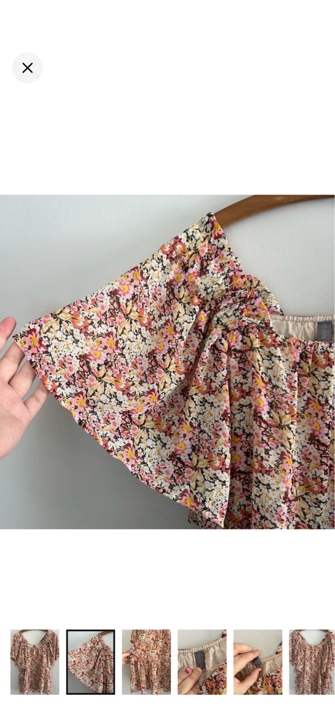 Culture Floral Print Square Neck Blouse - Size S - photo 2