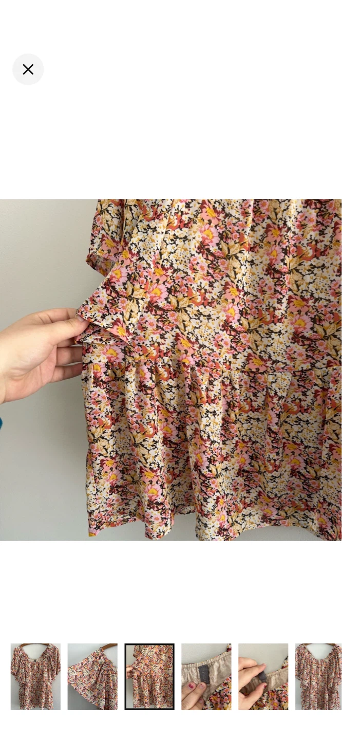 Culture Floral Print Square Neck Blouse - Size S - photo 3