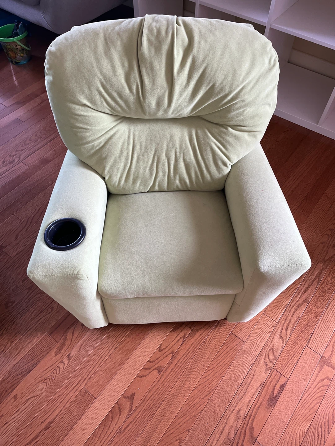 Light Green Recliner with Cup Holder
