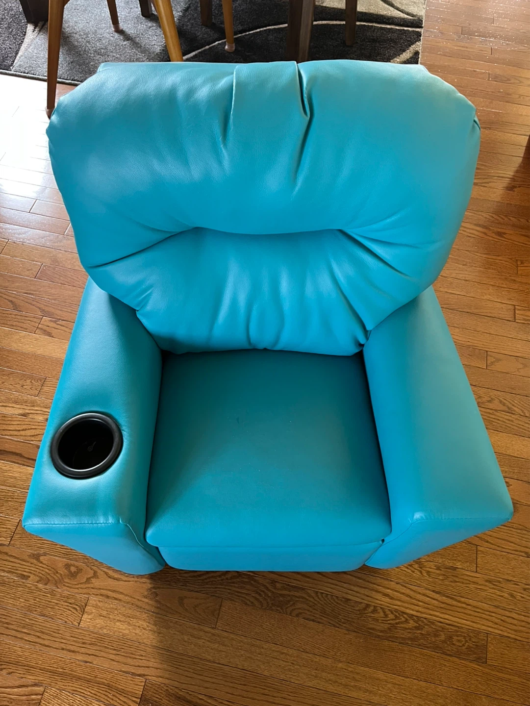 Turquoise Recliner with Cup Holder - photo 2