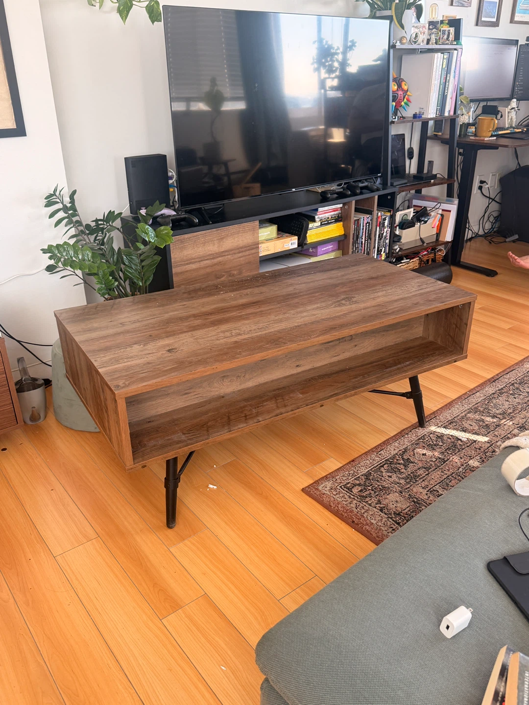 Wood Coffee Table with Drawer - photo 2