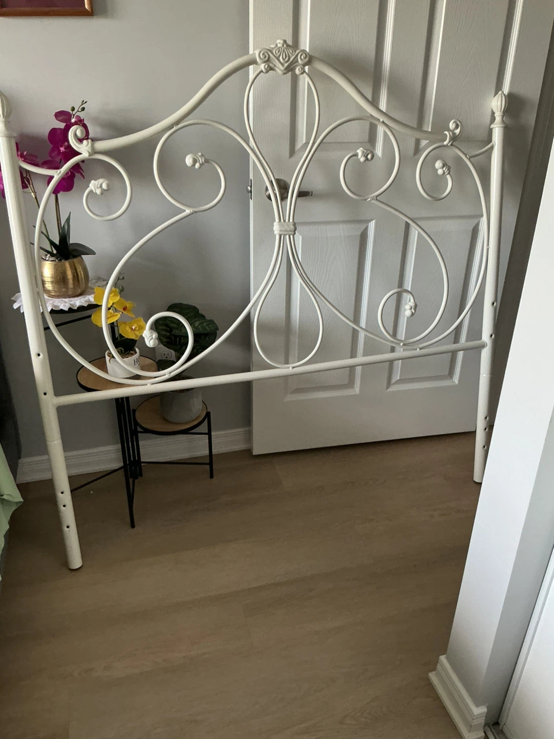 White Metal Headboard