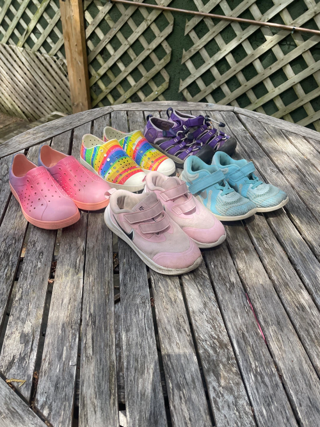 Size 10 kids shoes — Nike, Keen, Native, People