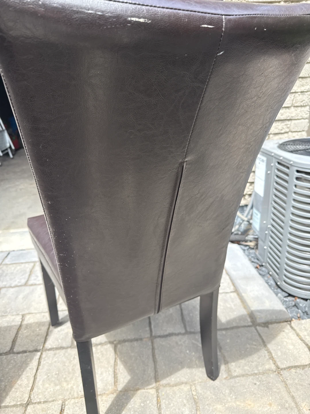 4 Dark Brown Faux Leather Dining Chairs - photo 5