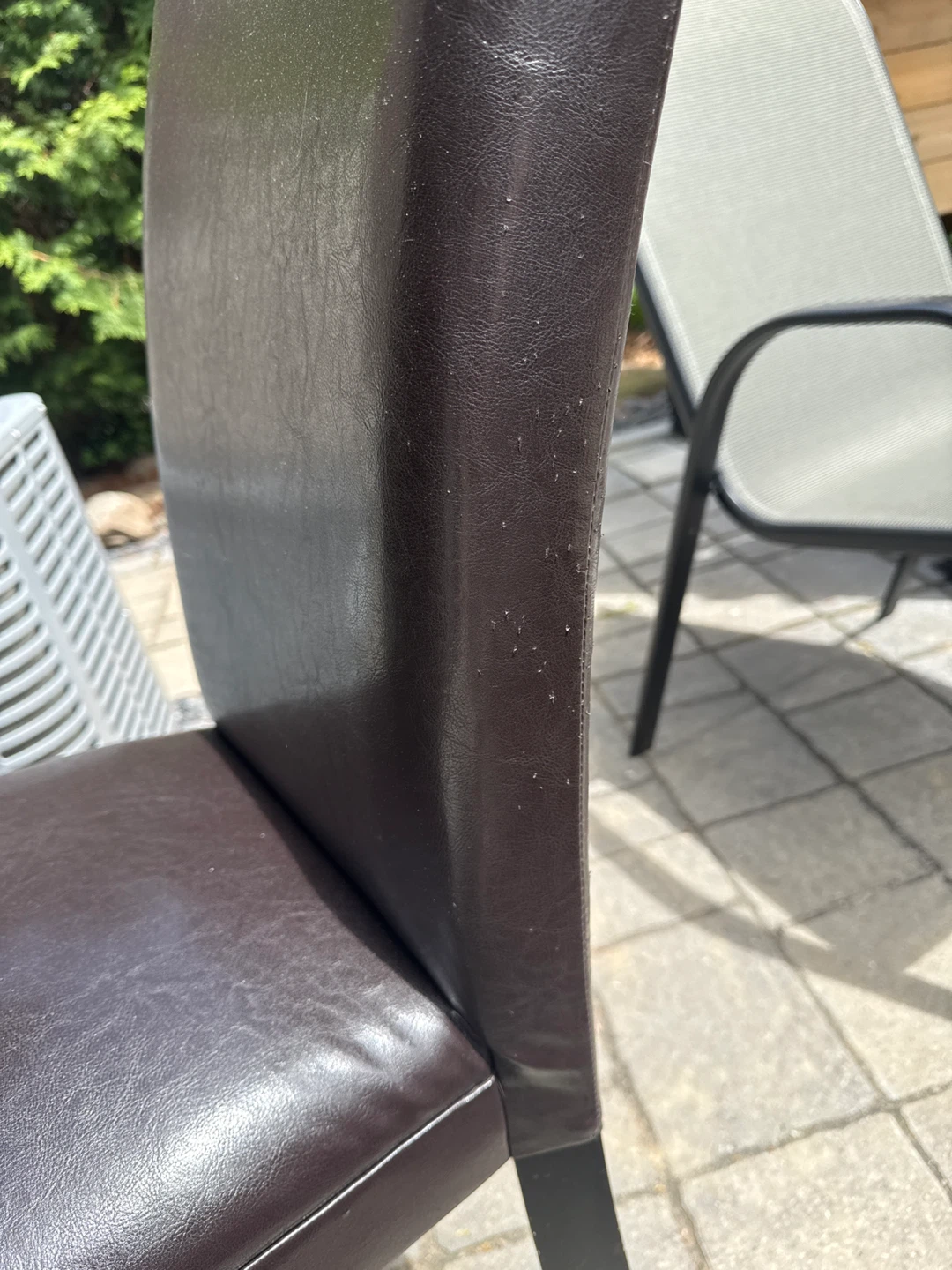 4 Dark Brown Faux Leather Dining Chairs - photo 4