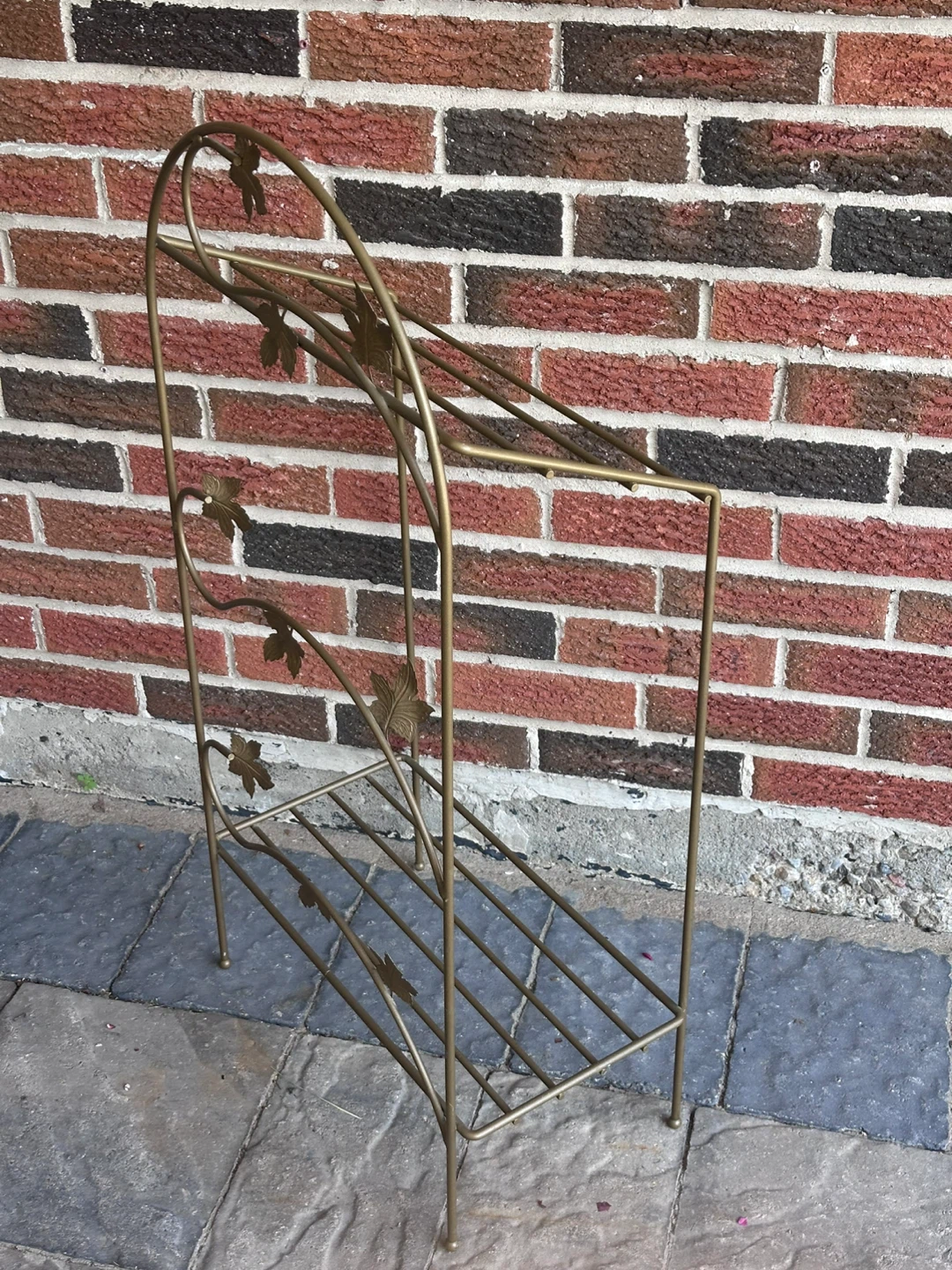 Gold Metal Plant Stand with Leaf Accents - photo 3