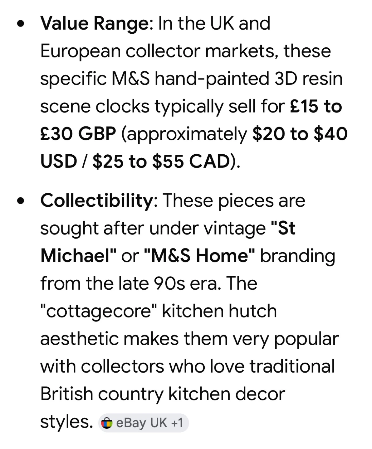 Marks & Spencer Country Kitchen Resin 3D Relief Clock - photo 3