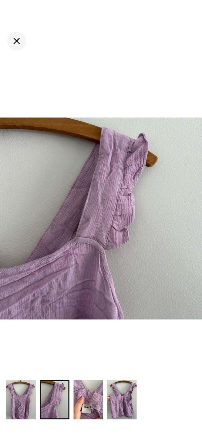 ICHI Purple Crinkle Tank Top - Size M - photo 2