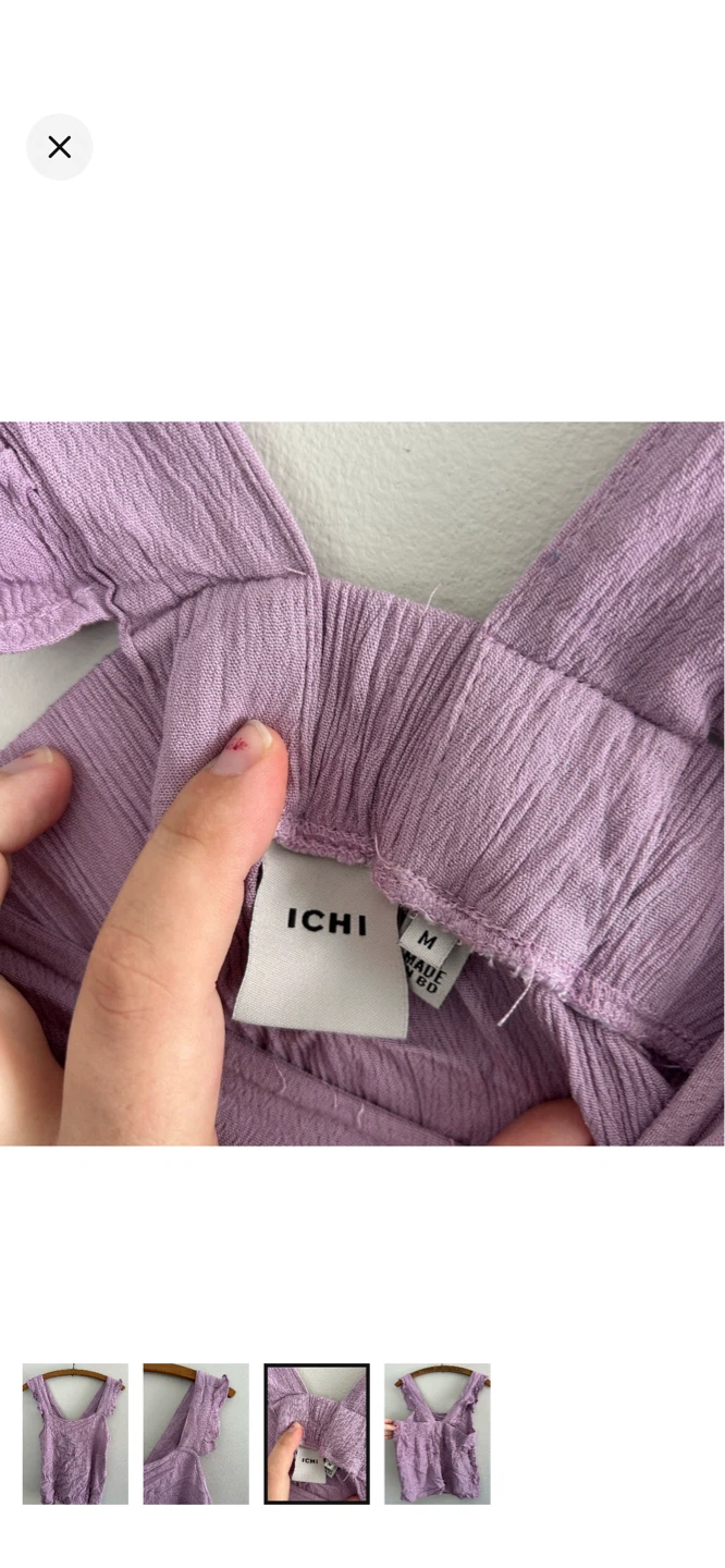 ICHI Purple Crinkle Tank Top - Size M - photo 3