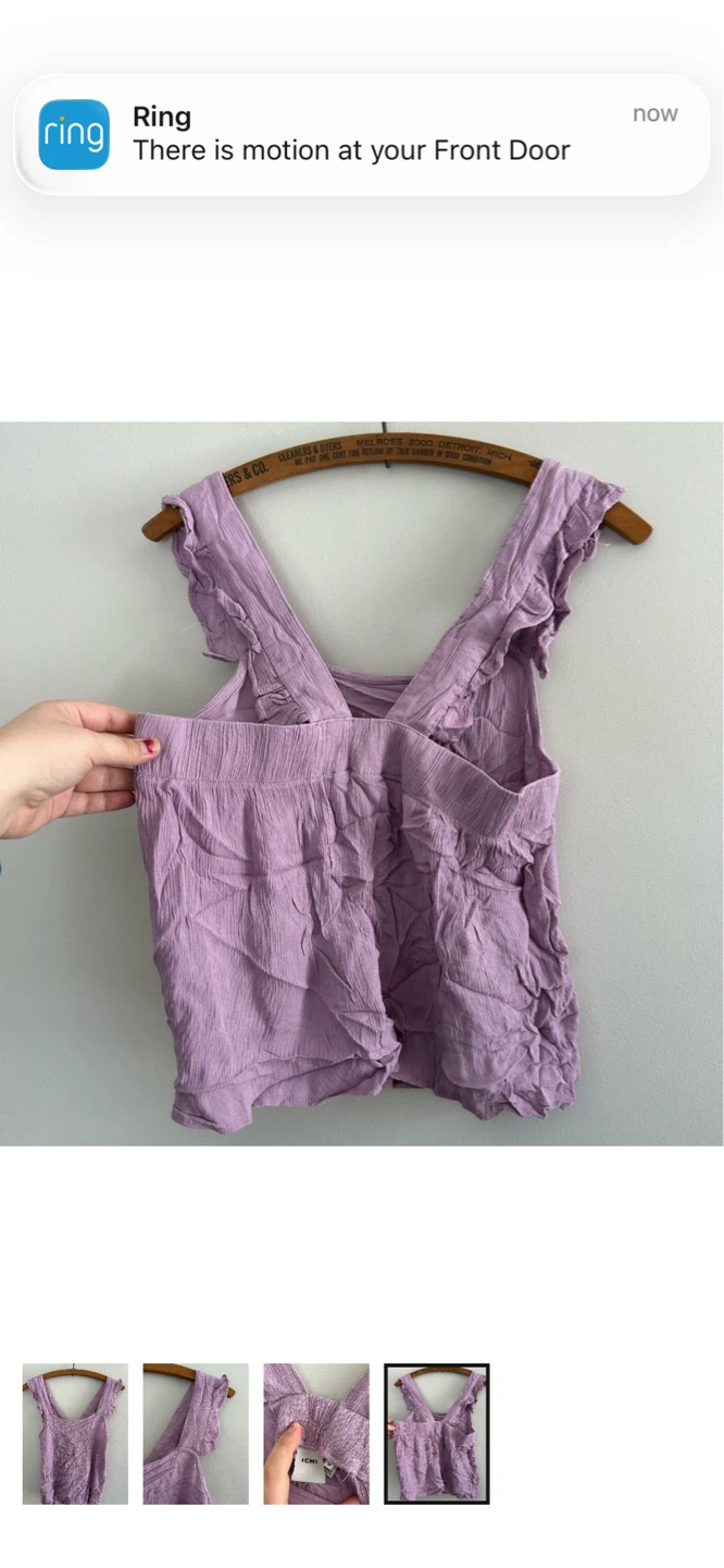 ICHI Purple Crinkle Tank Top - Size M - photo 4