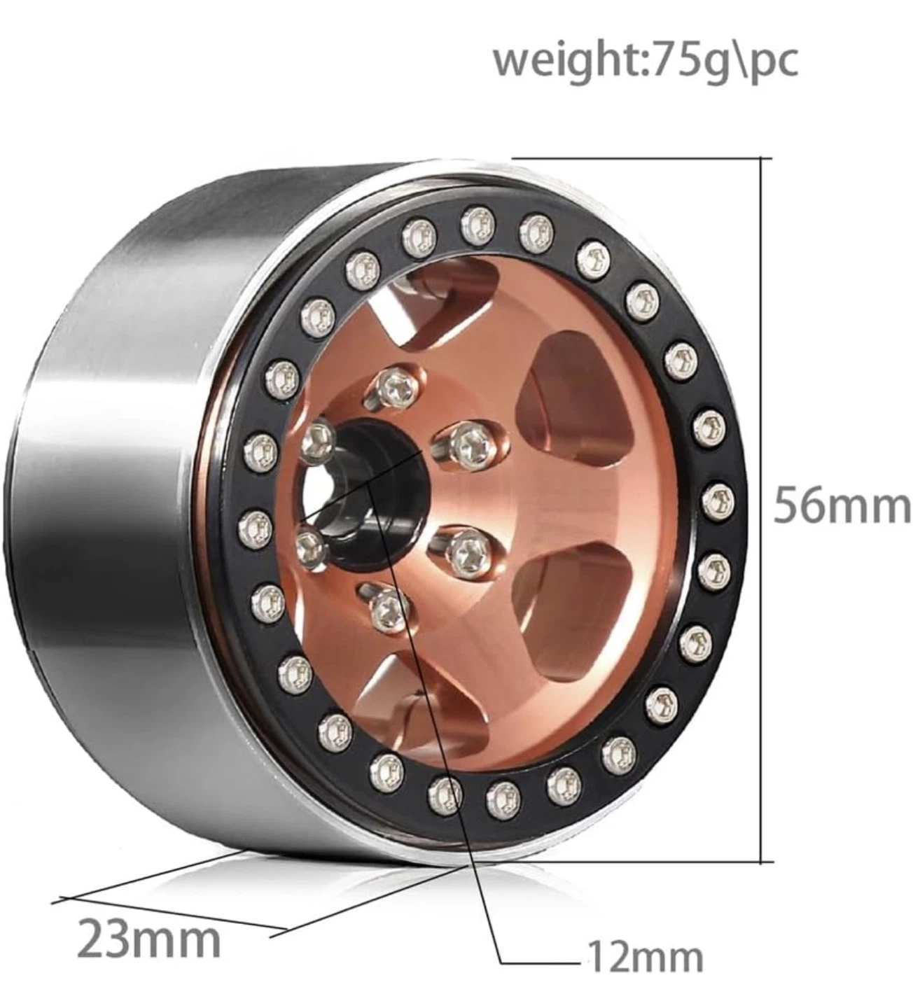 Luejnbogty 4pcs Metal 1.9inch RC Crawler Beadlock Wheels Rims - photo 2