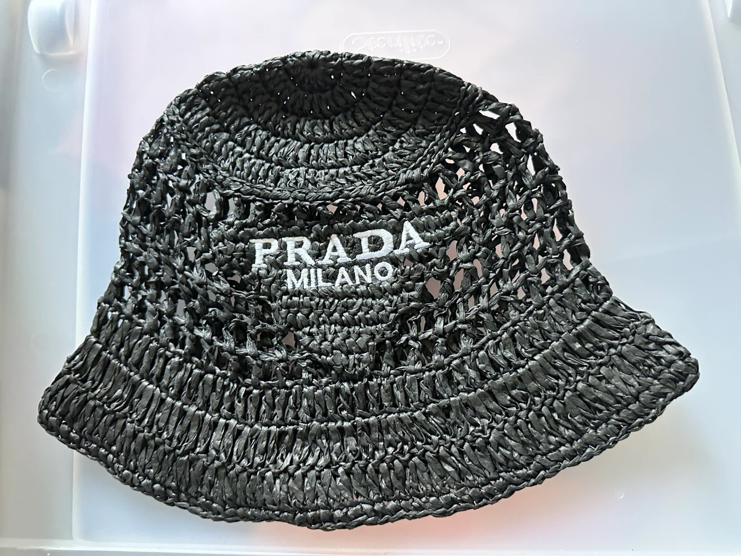 Prada Milano Woven Bucket Hat