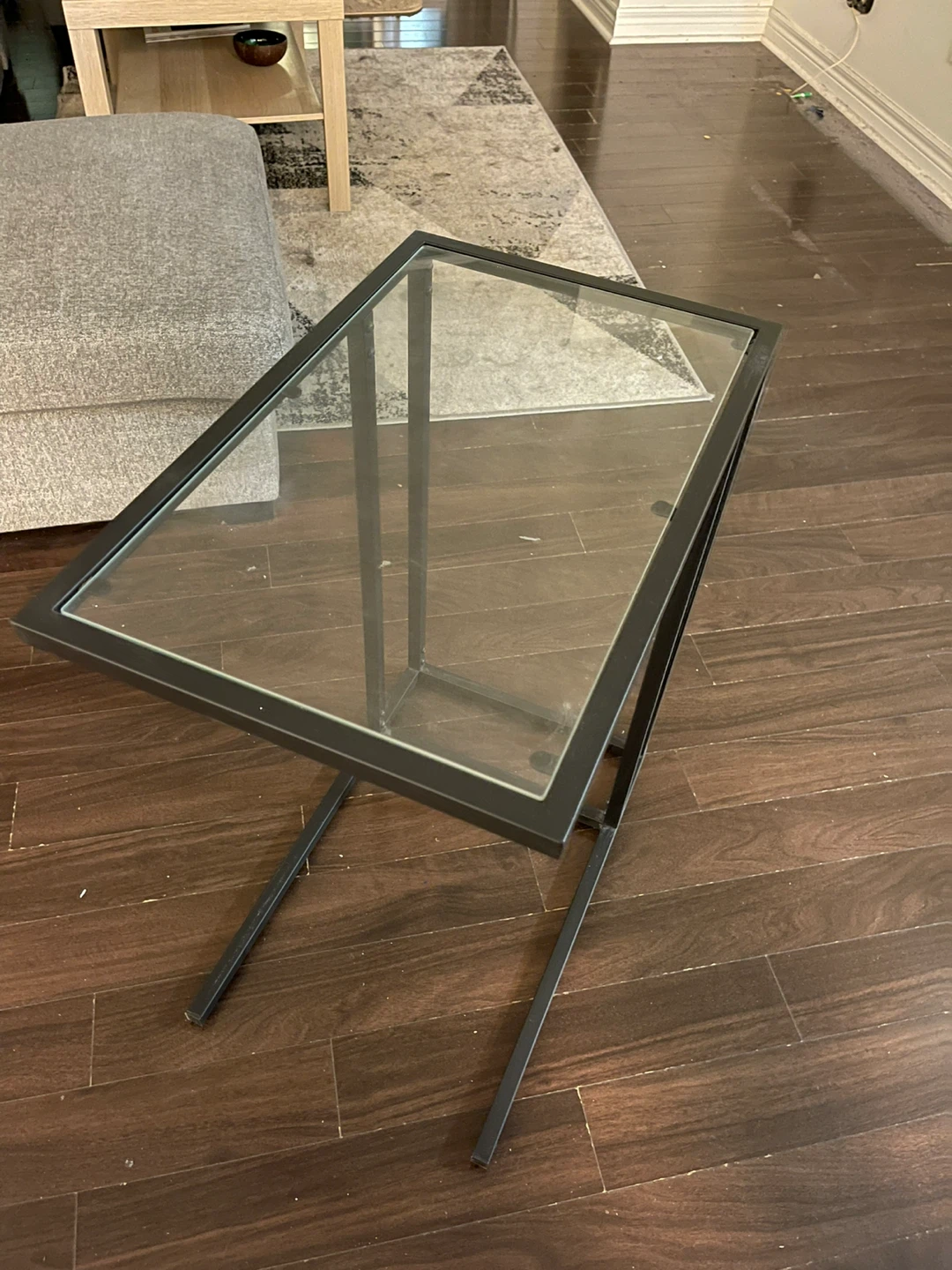 Side Table with Glass Top