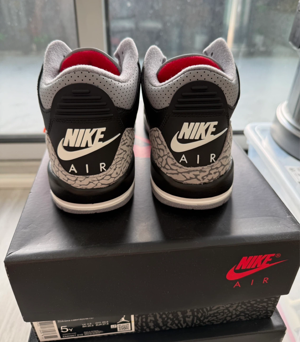 Brand New Air Jordan 3 Black Cement Size 5Y - photo 3