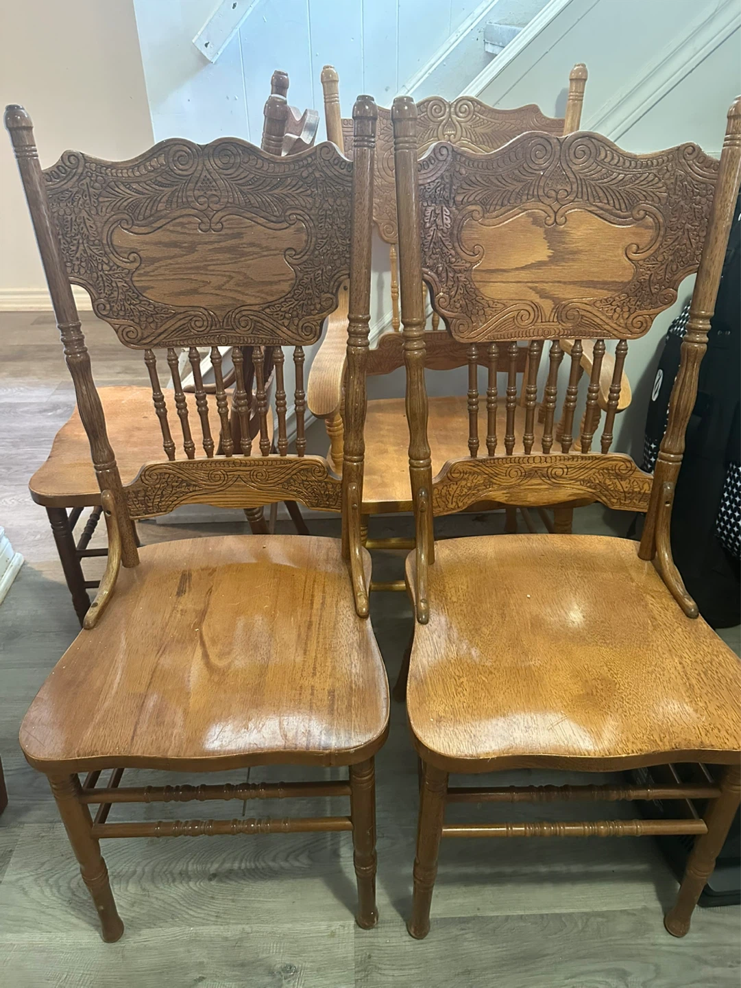 Set of 4 Vintage Oak Dining Chairs