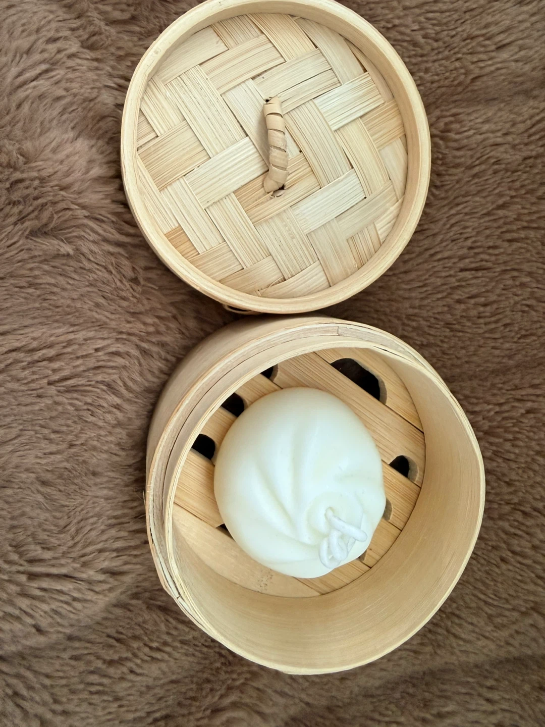 Molly Tea Bun Shaped Candle with Bamboo Steamer - photo 2