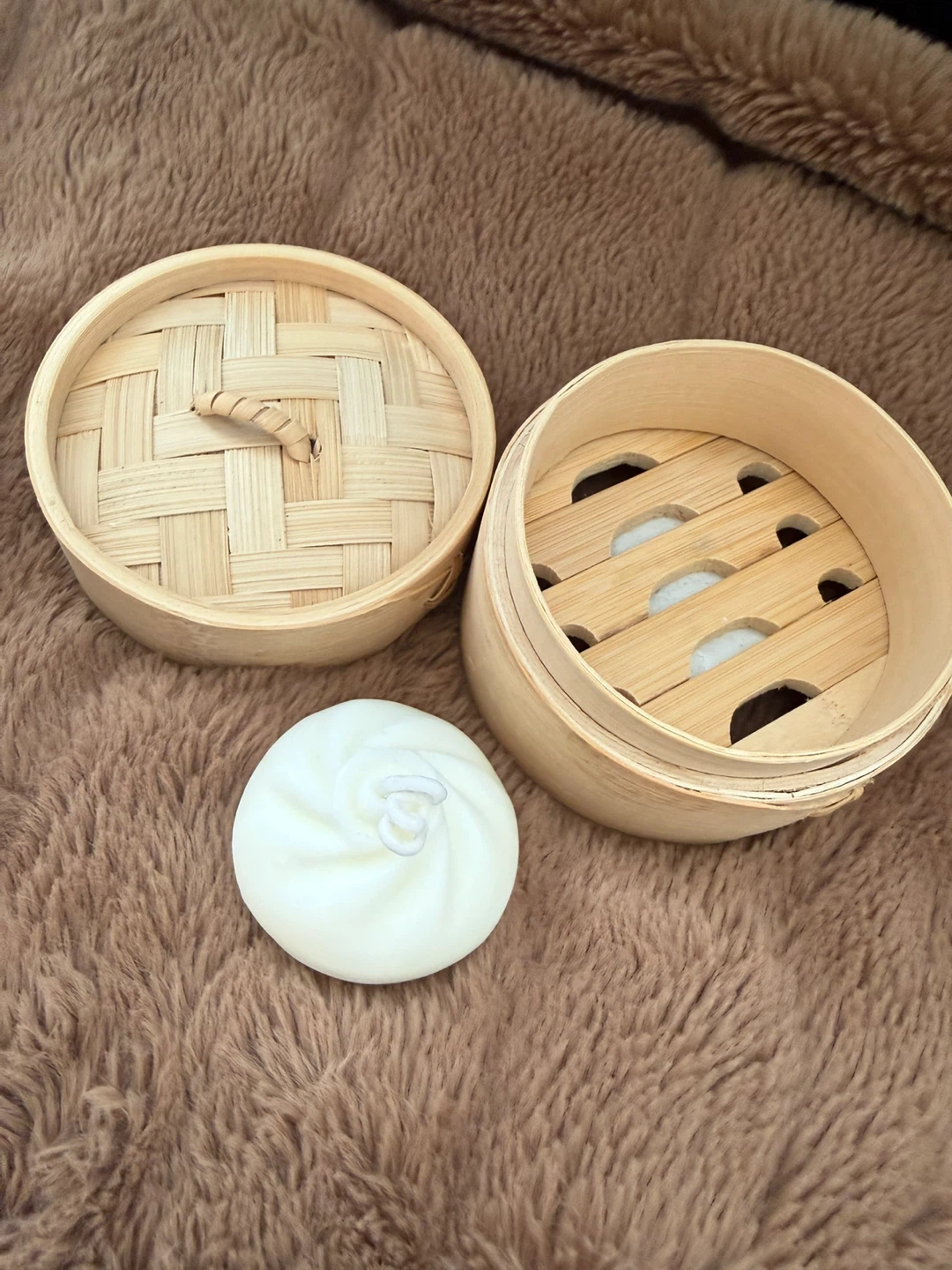 Molly Tea Bun Shaped Candle with Bamboo Steamer - photo 4