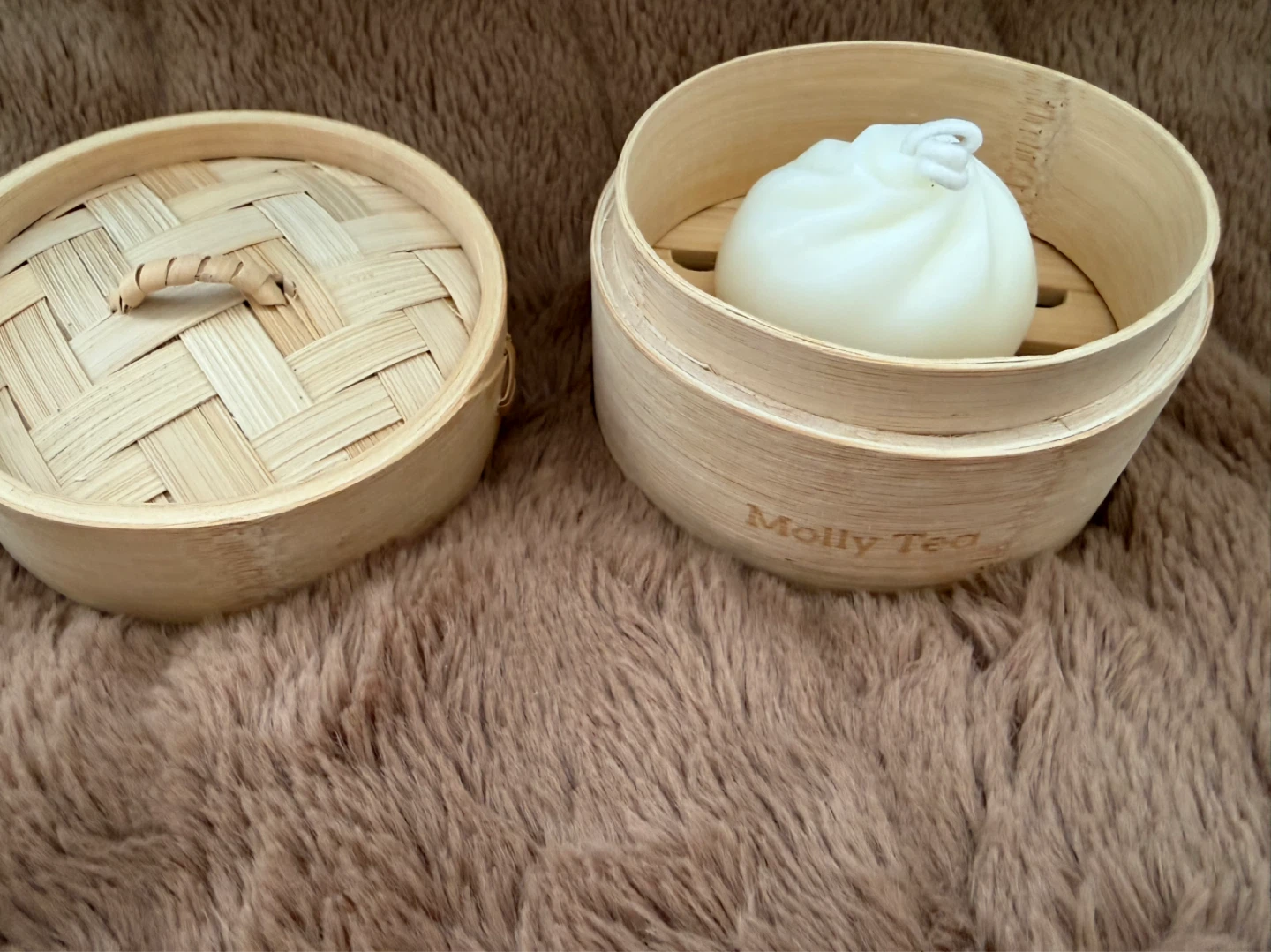 Molly Tea Bun Shaped Candle with Bamboo Steamer - photo 5